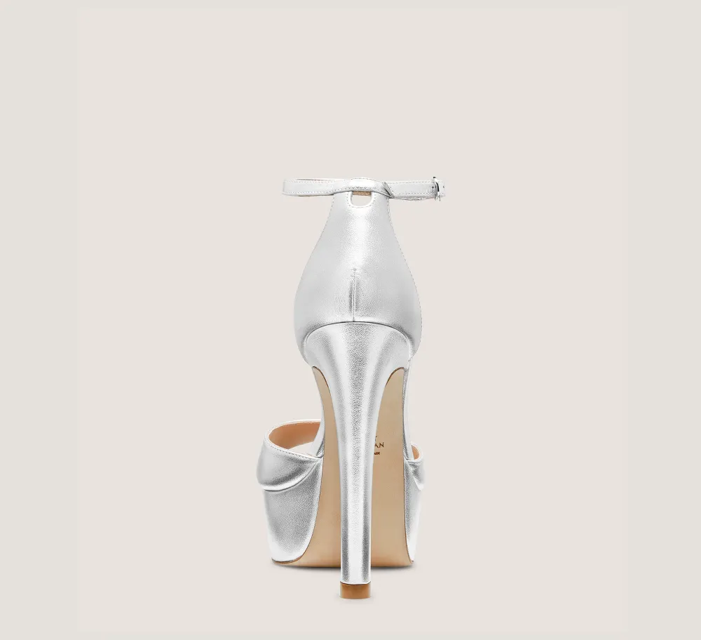 Stuart Weitzman High Heel Sandals|The Bridal Collection-CHANGE LOCATION Liquid Metallic Leather/Silver