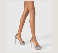 Stuart Weitzman High Heel Sandals|The Bridal Collection-CHANGE LOCATION Liquid Metallic Leather/Silver