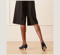 Stuart Weitzman The Occasion Edit|The SW Extended Sizes Collection-CHANGE LOCATION Mesh & Suede/Navy Blue