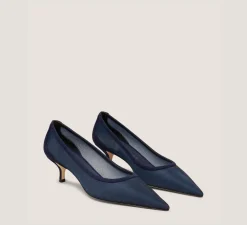 Stuart Weitzman The Occasion Edit|The SW Extended Sizes Collection-CHANGE LOCATION Mesh & Suede/Navy Blue
