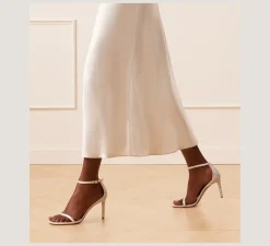 Stuart Weitzman The Nudist Collection|High Heel Sandals-CHANGE LOCATION Satin/White