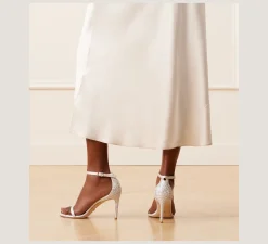 Stuart Weitzman The Nudist Collection|High Heel Sandals-CHANGE LOCATION Satin/White