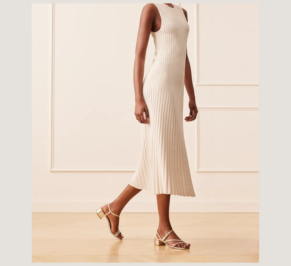 Stuart Weitzman Flat & Low Heel Sandals|Trending: Block Heels-CHANGE LOCATION Woven leather/Tan