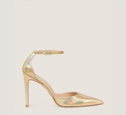 Stuart Weitzman The SW Extended Sizes Collection|Pumps & Heels-CHANGE LOCATION Iridescent patent leather/Platino Gold