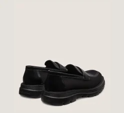 Stuart Weitzman MEN'S-CHANGE LOCATION Brushed Leather & Fabric/Black