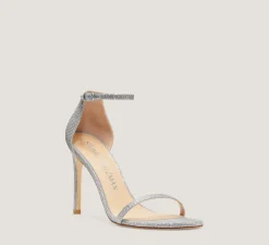 Stuart Weitzman The Nudist Collection|High Heel Sandals-CHANGE LOCATION New Noir/Silver