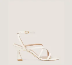 Stuart Weitzman Mid Heel Sandals|The Bridal Collection-CHANGE LOCATION Lacquered Nappa Leather/Seashell