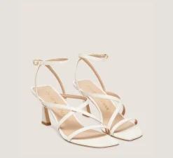 Stuart Weitzman Mid Heel Sandals|The Bridal Collection-CHANGE LOCATION Lacquered Nappa Leather/Seashell
