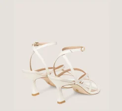 Stuart Weitzman Mid Heel Sandals|The Bridal Collection-CHANGE LOCATION Lacquered Nappa Leather/Seashell