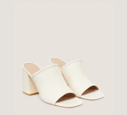 Stuart Weitzman High Heel Sandals|Trending: Block Heels-CHANGE LOCATION Lacquered Nappa Leather/Seashell