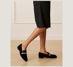 Stuart Weitzman The Work Essentials Edit|The SW Exclusives Collection-CHANGE LOCATION Suede & crystal/Black & Graphite