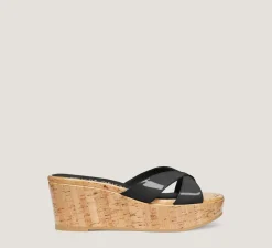 Stuart Weitzman Mid Heel Sandals|Wedges & Espadrilles-CHANGE LOCATION Patent leather/Black