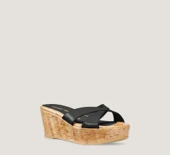 Stuart Weitzman Mid Heel Sandals|Wedges & Espadrilles-CHANGE LOCATION Patent leather/Black