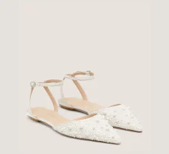 Stuart Weitzman The Bridal Collection|The SW Exclusives Collection-CHANGE LOCATION Satin & Pearls/Cream