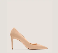 Stuart Weitzman The SW Extended Sizes Collection|Pumps & Heels-CHANGE LOCATION Suede/Adobe Beige
