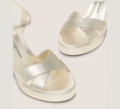 Stuart Weitzman High Heel Sandals|The Bridal Collection-CHANGE LOCATION Liquid Metallic Leather/Light Gold