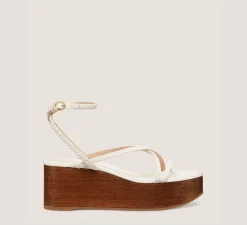 Stuart Weitzman Flat & Low Heel Sandals|Wedges & Espadrilles-CHANGE LOCATION Woven leather & wood/Seashell & walnut