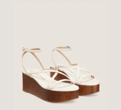 Stuart Weitzman Flat & Low Heel Sandals|Wedges & Espadrilles-CHANGE LOCATION Woven leather & wood/Seashell & walnut