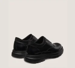 Stuart Weitzman MEN'S-CHANGE LOCATION Brushed Leather & Fabric/Black