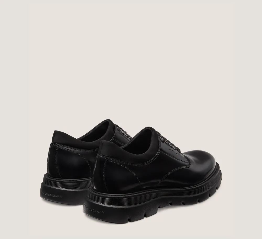 Stuart Weitzman MEN'S-CHANGE LOCATION Brushed Leather & Fabric/Black