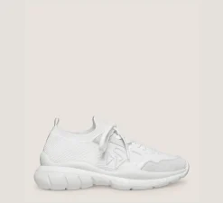 Stuart Weitzman Sneakers-CHANGE LOCATION Leather & knit fabric/White