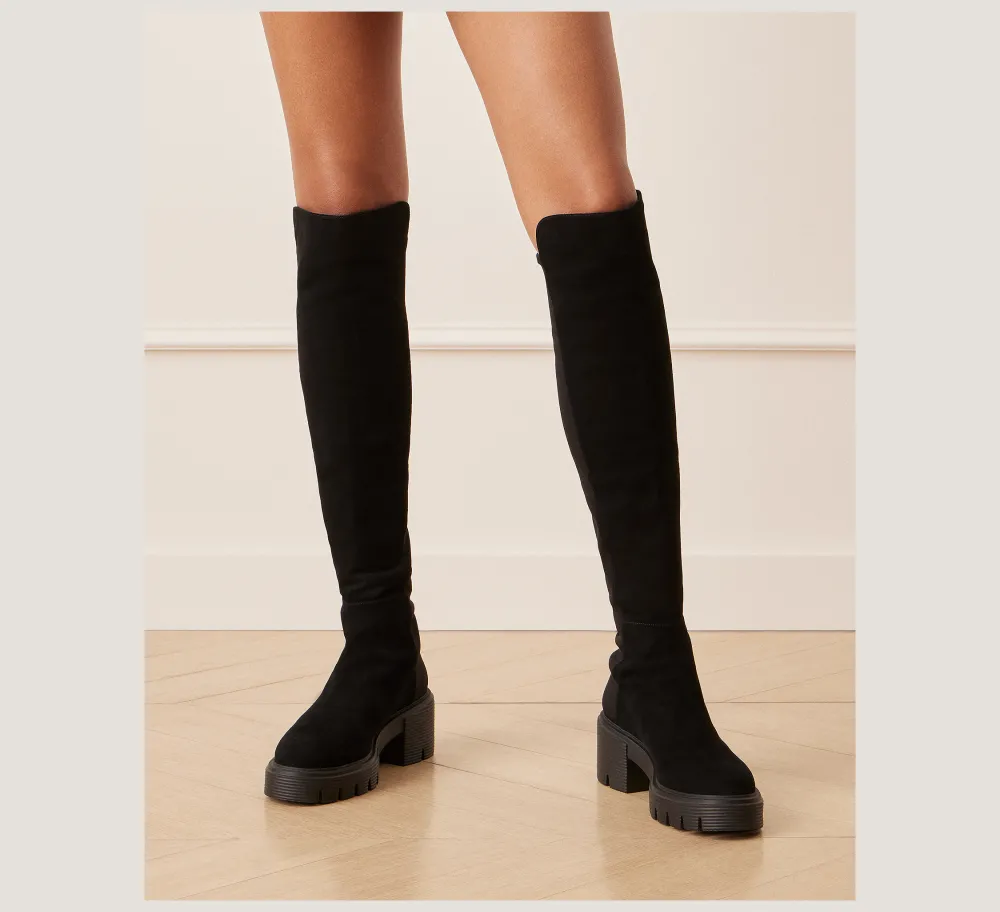 Stuart Weitzman The SW Exclusives Collection|The SW Extended Sizes Collection-CHANGE LOCATION Suede/Black