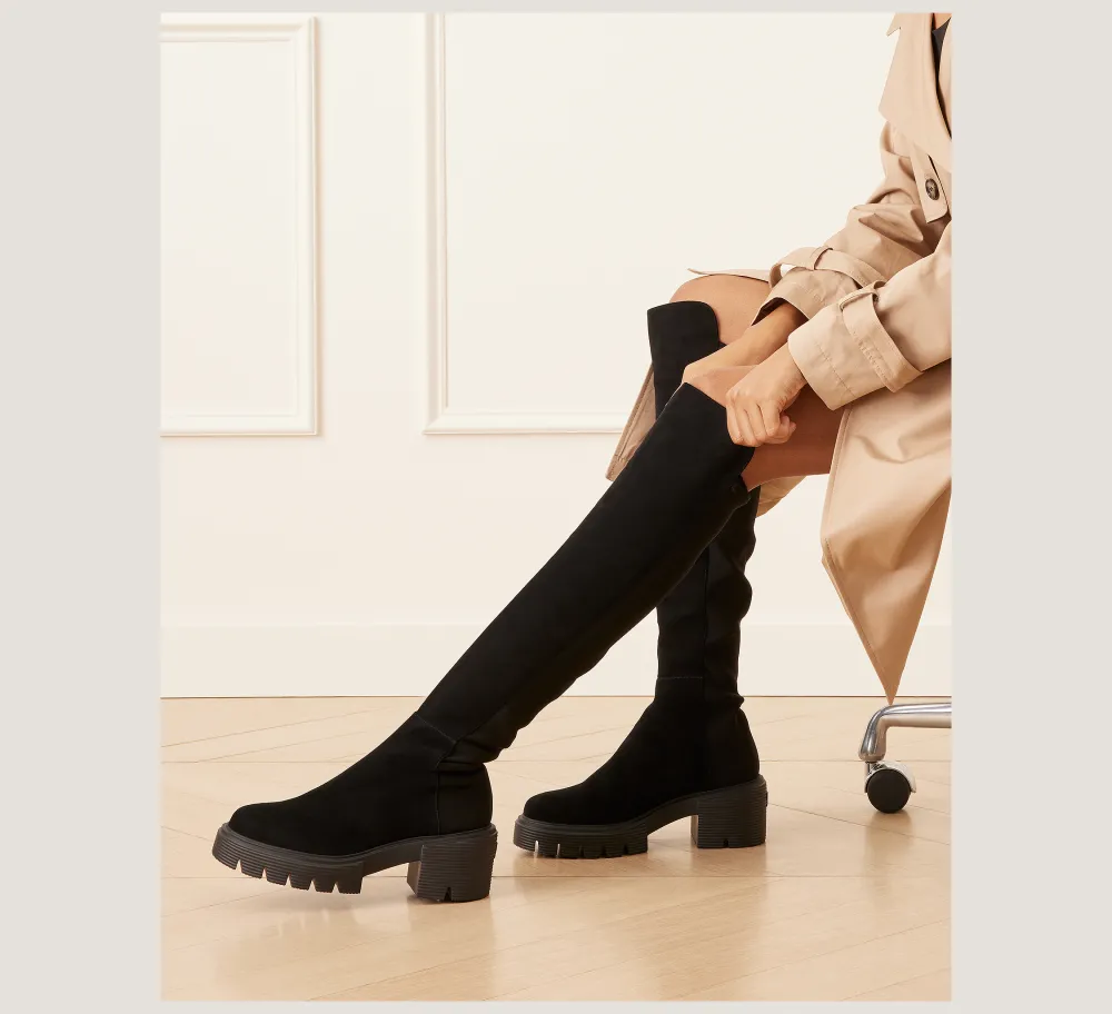 Stuart Weitzman The SW Exclusives Collection|The SW Extended Sizes Collection-CHANGE LOCATION Suede/Black