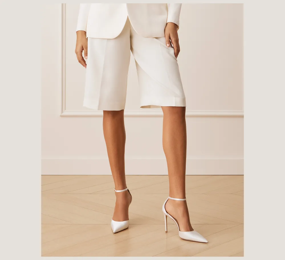 Stuart Weitzman Pumps & Heels|The SW Icons Collection-CHANGE LOCATION Satin/White