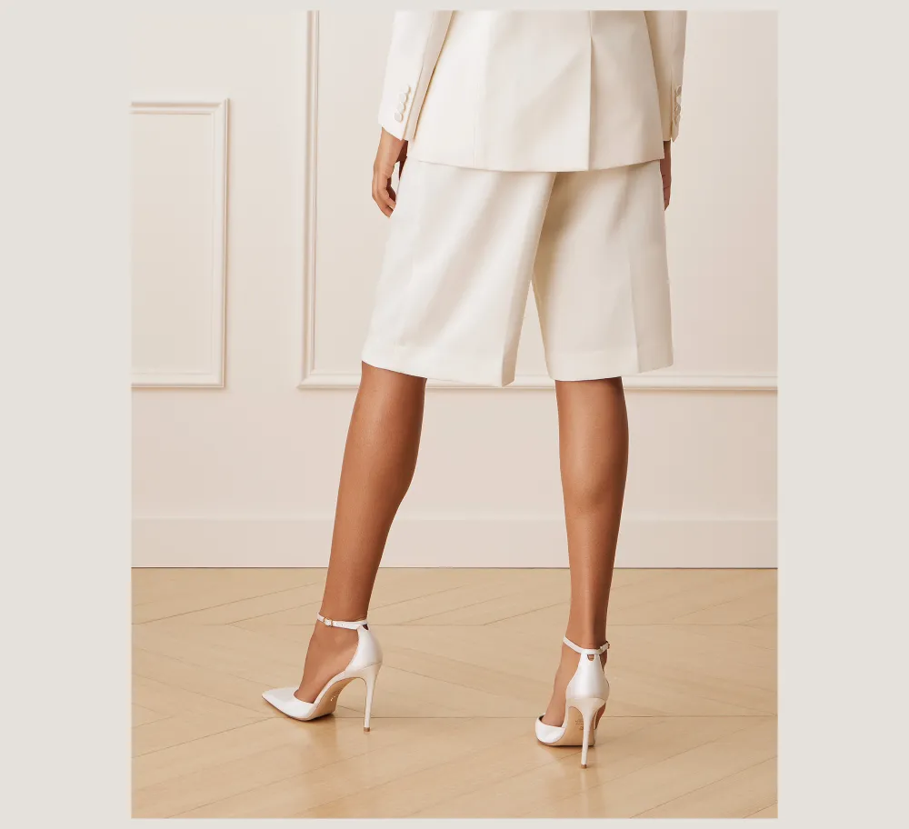 Stuart Weitzman Pumps & Heels|The SW Icons Collection-CHANGE LOCATION Satin/White