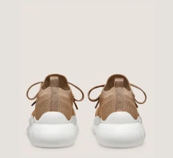 Stuart Weitzman The SW Exclusives Collection|Sneakers-CHANGE LOCATION Leather & knit fabric/Tobacco