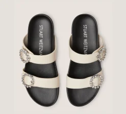 Stuart Weitzman Flat & Low Heel Sandals-CHANGE LOCATION Seashell & black