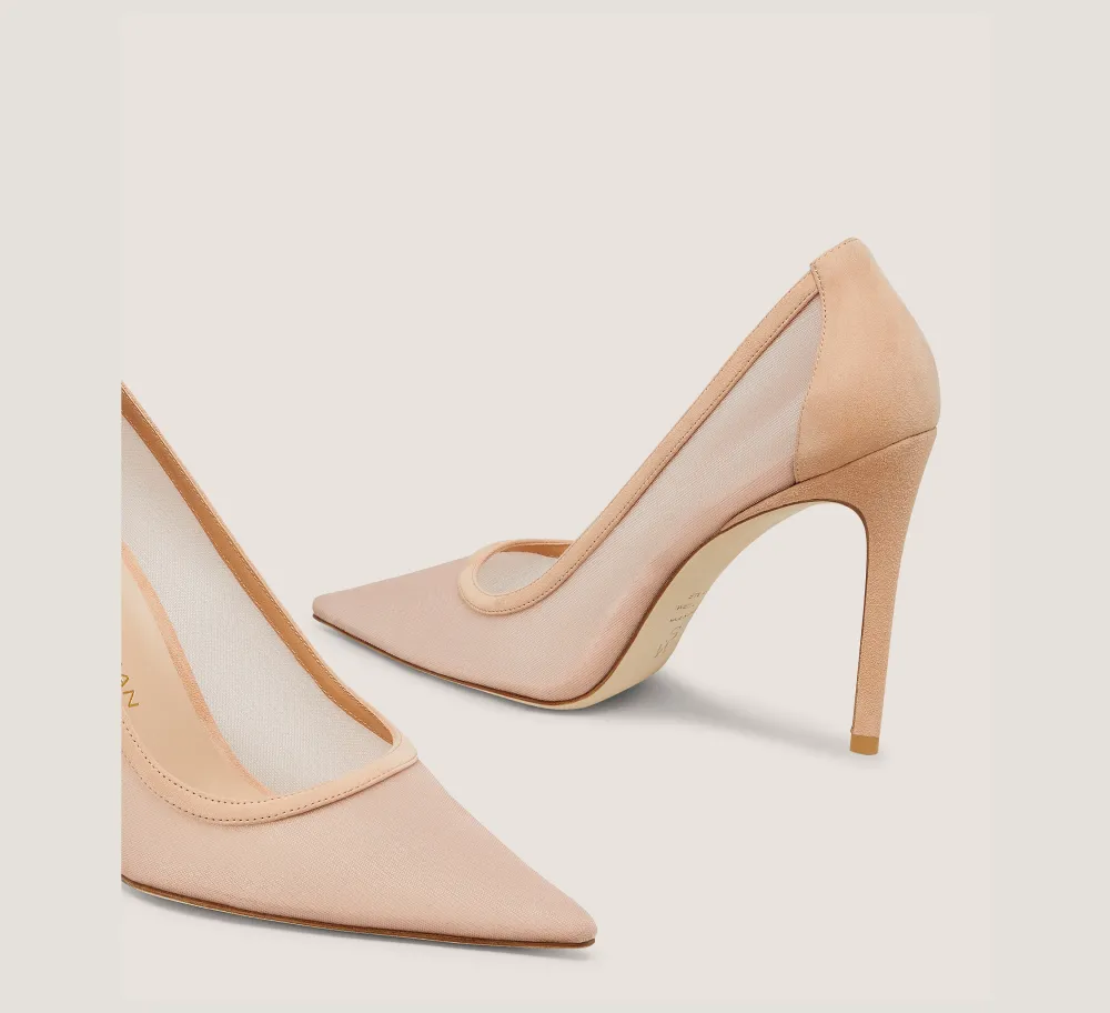 Stuart Weitzman The SW Icons Collection-CHANGE LOCATION Mesh & Suede/Ginger