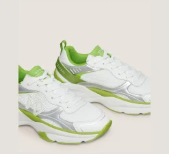 Stuart Weitzman The SW Exclusives Collection|Sneakers-CHANGE LOCATION Calf leather & mesh/White & Light Green
