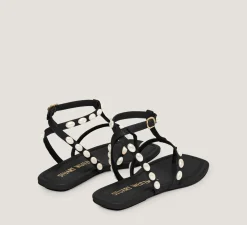 Stuart Weitzman Flat & Low Heel Sandals|The SW Extended Sizes Collection-CHANGE LOCATION Black