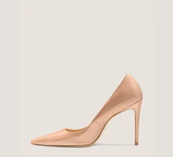 Stuart Weitzman The SW Extended Sizes Collection|Pumps & Heels-CHANGE LOCATION Patent leather/Adobe Beige