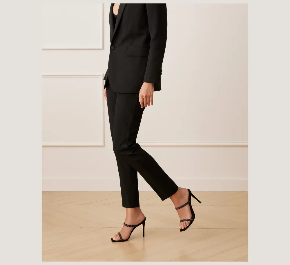 Stuart Weitzman High Heel Sandals|The Bridal Collection-CHANGE LOCATION Satin & crystal/White & Clear