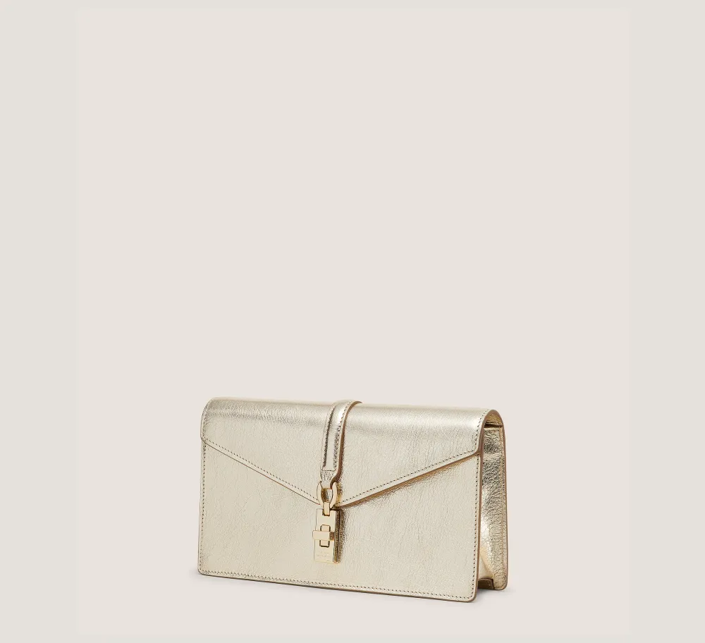 Stuart Weitzman HANDBAGS|The SW Exclusives Collection-CHANGE LOCATION Metallic leather/Light Gold