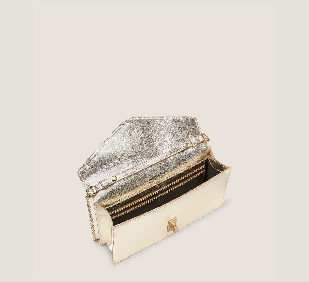 Stuart Weitzman HANDBAGS|The SW Exclusives Collection-CHANGE LOCATION Metallic leather/Light Gold