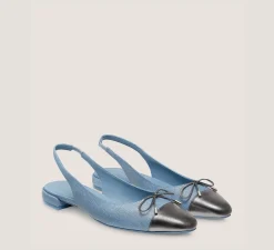 Stuart Weitzman The Work Essentials Edit|The Best Sellers Edit-CHANGE LOCATION Metallic denim & liquid metallic leather/Denim & Gunmetal