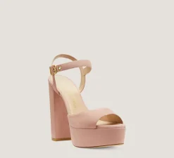 Stuart Weitzman High Heel Sandals|The Bridal Collection-CHANGE LOCATION Suede/Adobe Beige