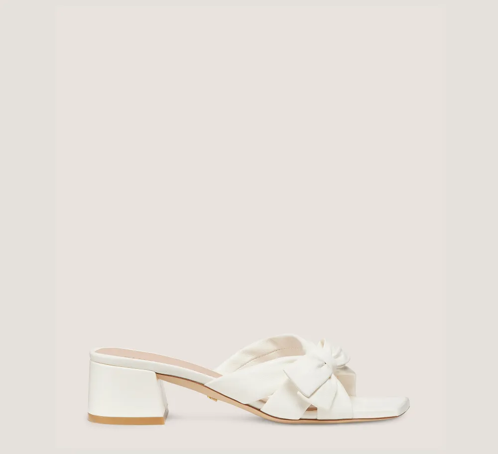 Stuart Weitzman Mid Heel Sandals|Sandals-CHANGE LOCATION Lacquered Nappa Leather/Cream