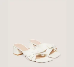Stuart Weitzman Mid Heel Sandals|Sandals-CHANGE LOCATION Lacquered Nappa Leather/Cream