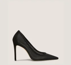 Stuart Weitzman The Occasion Edit|The SW Extended Sizes Collection-CHANGE LOCATION Mesh & Suede/Black