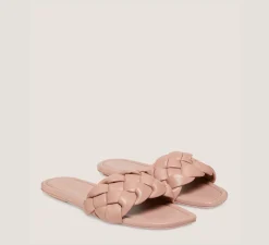 Stuart Weitzman Flat & Low Heel Sandals-CHANGE LOCATION Lacquered Nappa Leather/Clay
