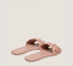 Stuart Weitzman Flat & Low Heel Sandals-CHANGE LOCATION Lacquered Nappa Leather/Clay