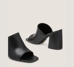 Stuart Weitzman High Heel Sandals|Trending: Block Heels-CHANGE LOCATION Lacquered Nappa Leather/Black