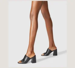 Stuart Weitzman High Heel Sandals|Trending: Block Heels-CHANGE LOCATION Lacquered Nappa Leather/Black