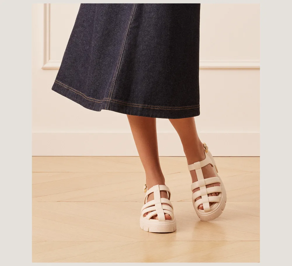 Stuart Weitzman Flat & Low Heel Sandals|The Best Sellers Edit-CHANGE LOCATION Seashell Tonal