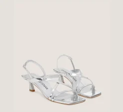 Stuart Weitzman Mid Heel Sandals|The Bridal Collection-CHANGE LOCATION Specchio leather/Silver