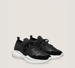 Stuart Weitzman Sneakers-CHANGE LOCATION Leather & knit fabric/Black